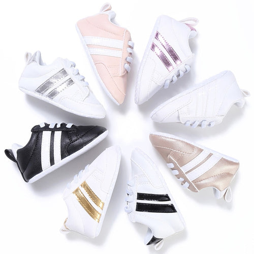 0-18M Unisex Baby Moccasins PU Leather Toddler First Walker Soft Soled Baby Girls Sport Shoes Newborn Boys Anti-slip Sneakers