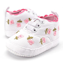 Load image into Gallery viewer, Baby Girl Shoes White Lace Floral Embroidered Soft Shoes Prewalker Walking Toddler Kids Shoes First Walker free shipping